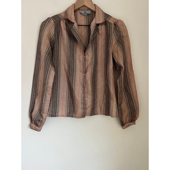 Vintage Johnathan Martin Vintage Striped Button Down Blouse - Picture 1 of 3